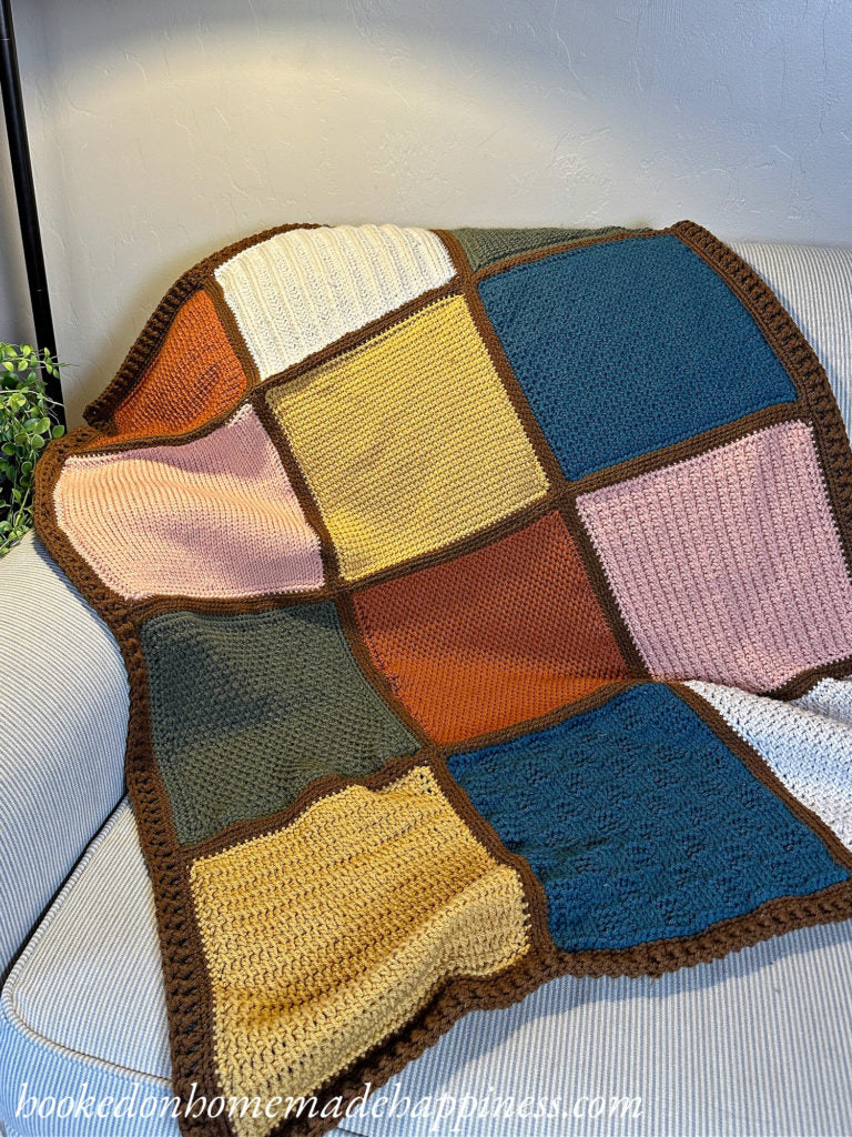 Tunisian Stitch Sampler Scrapghan Crochet Pattern