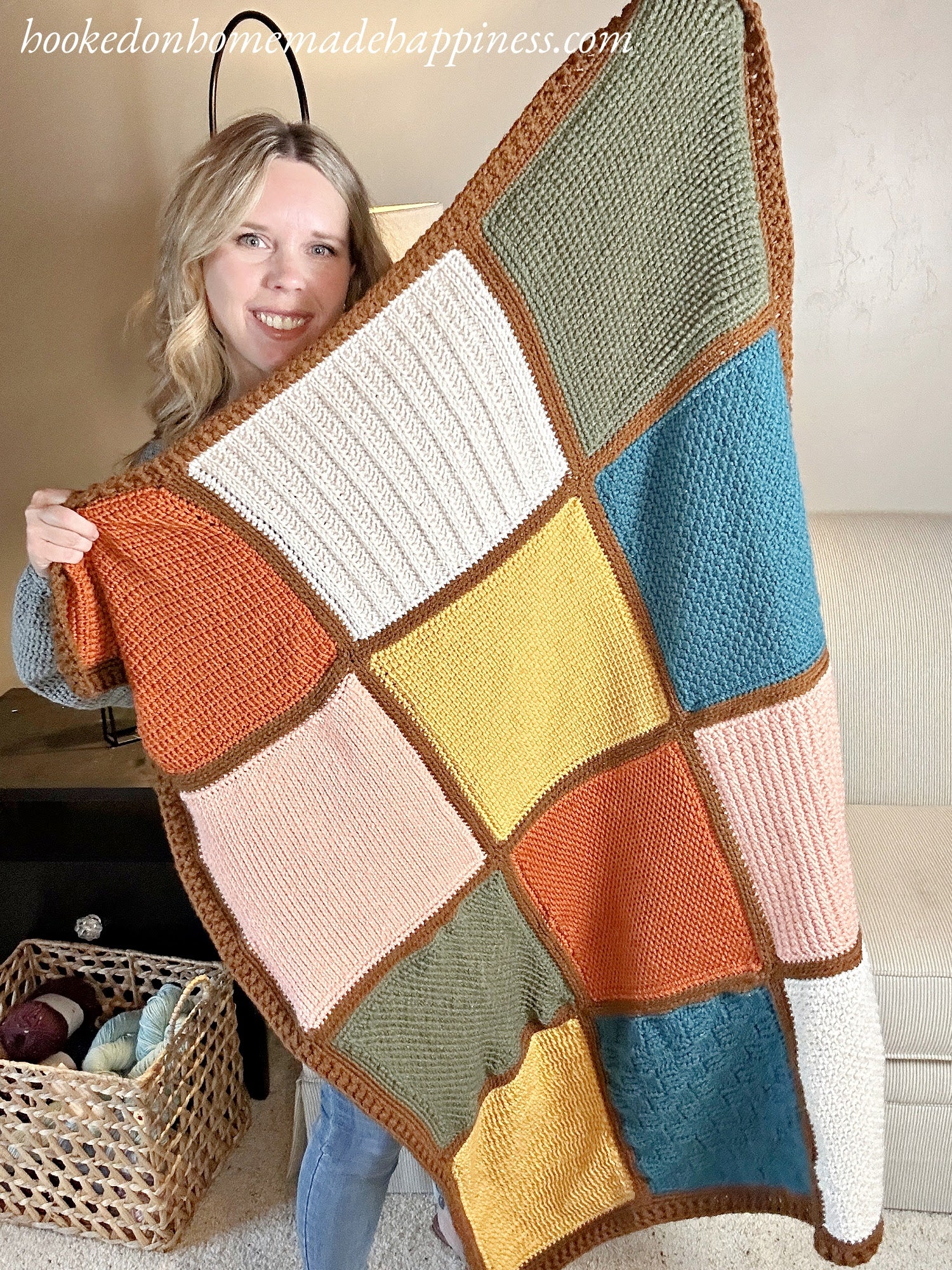 Tunisian Stitch Sampler Scrapghan Crochet Pattern