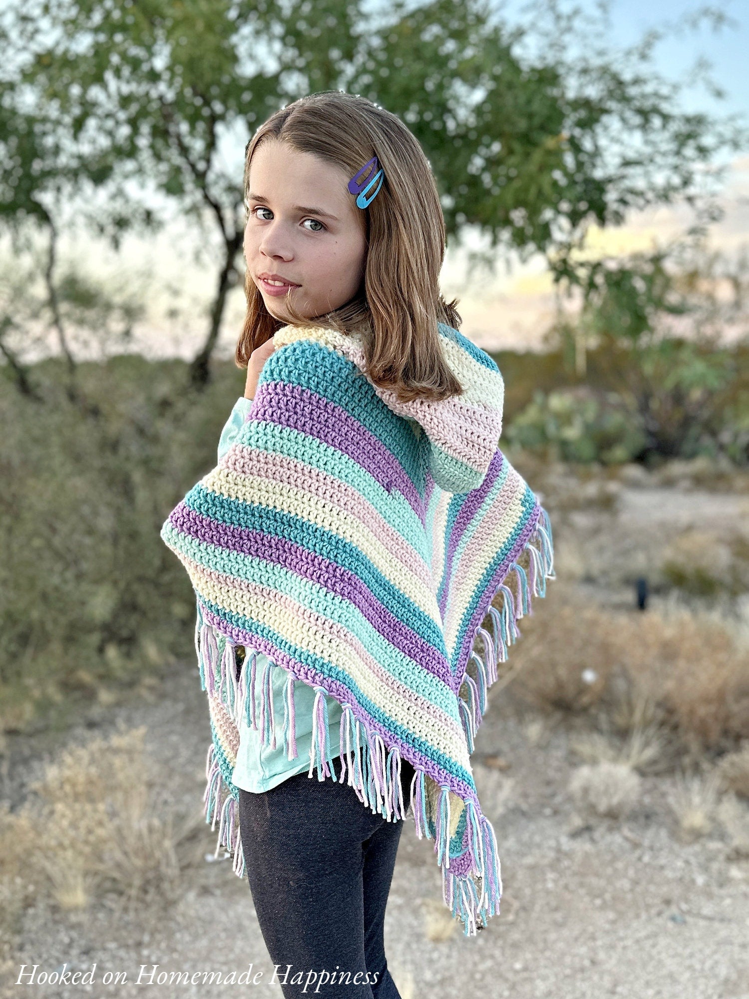 Kid's Hooded Poncho Crochet Pattern
