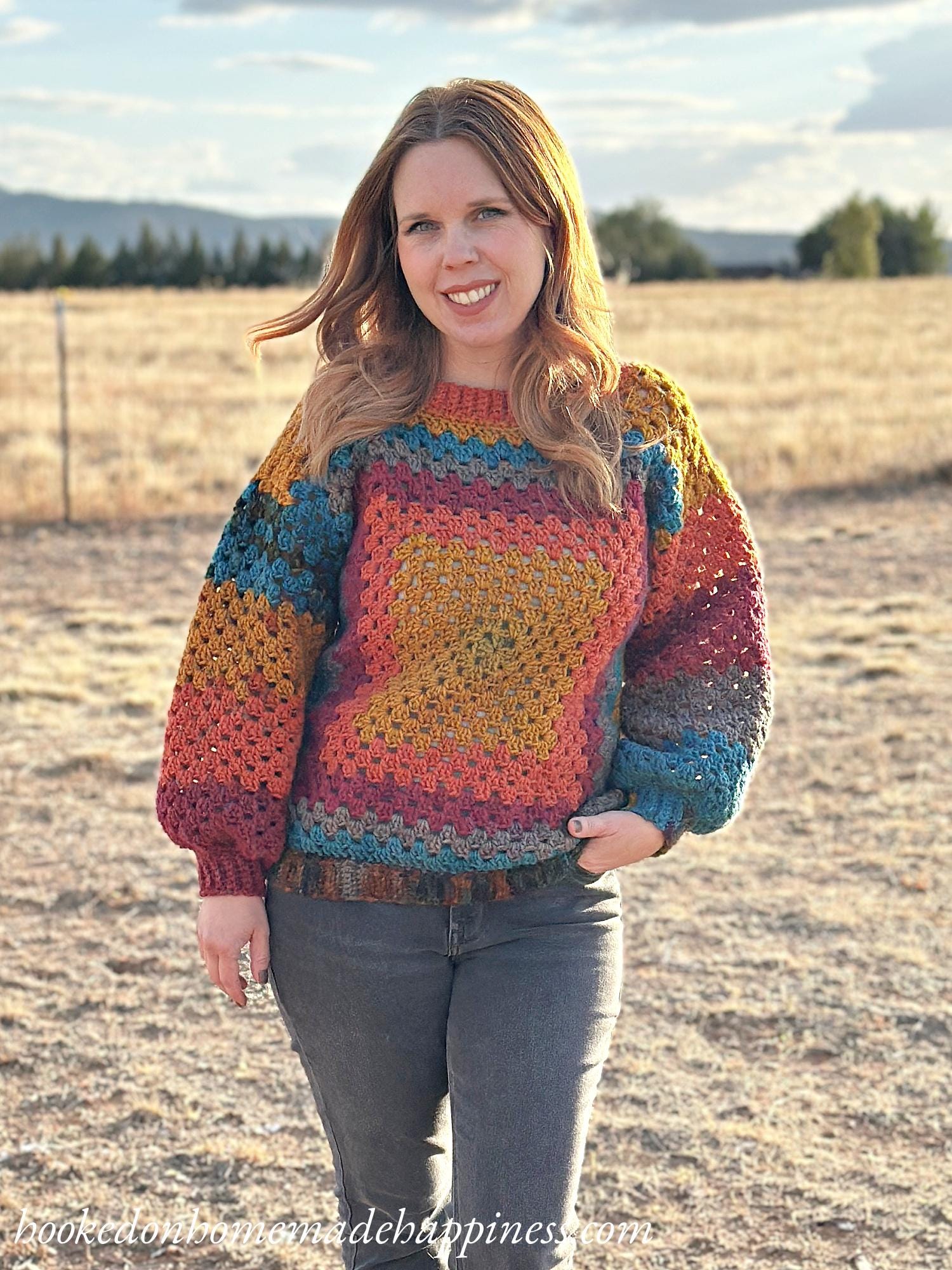 Granny Square Sweater Crochet Pattern