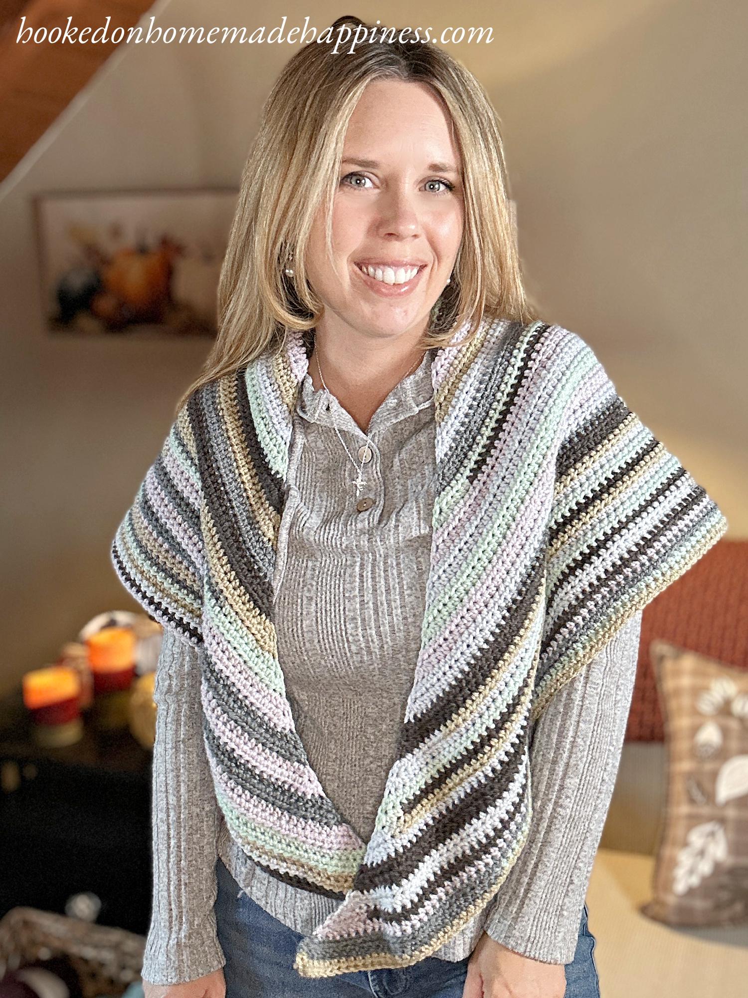 Easy All HDC Triangle Scarf Crochet Pattern