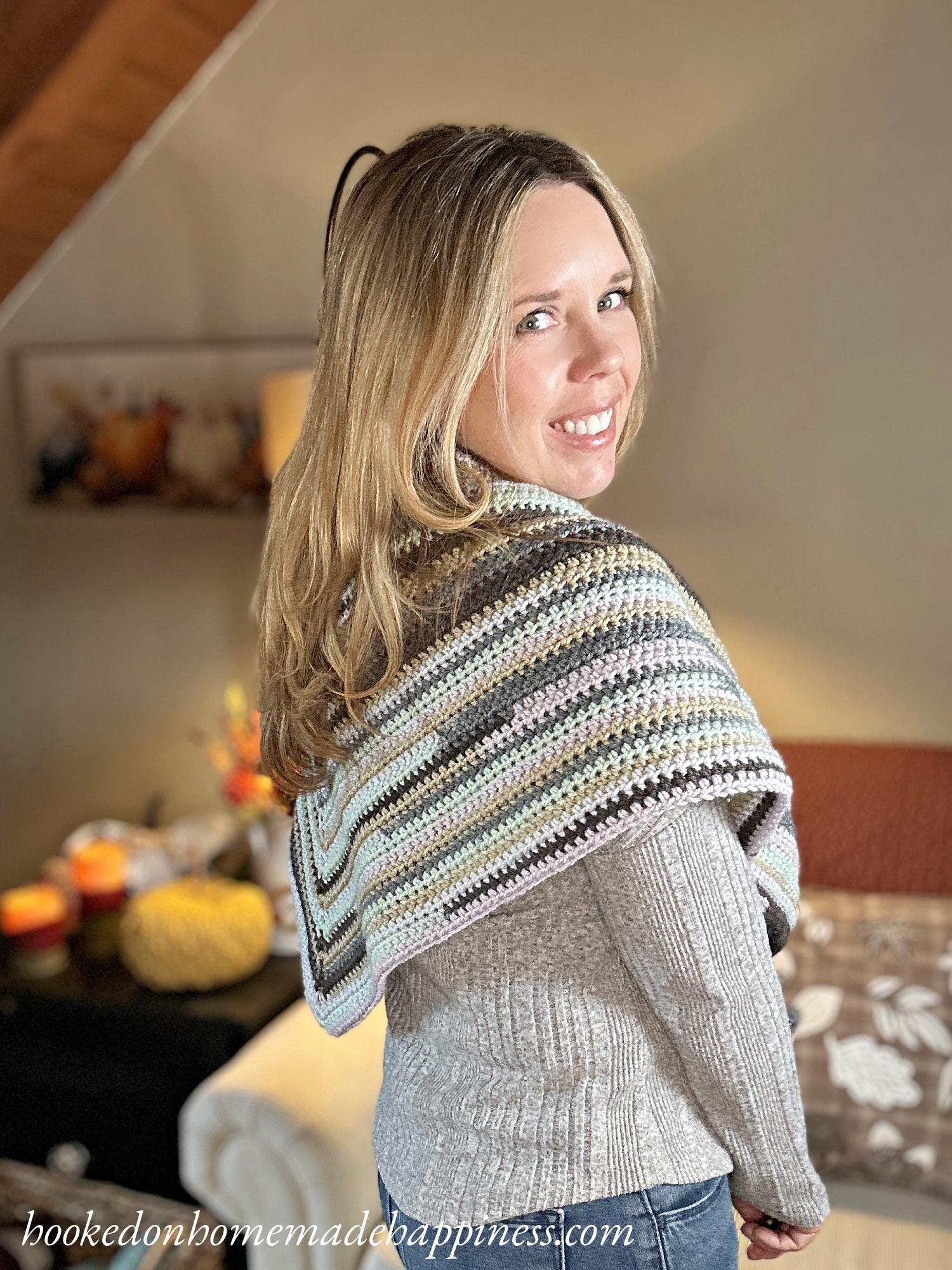 Easy All HDC Triangle Scarf Crochet Pattern