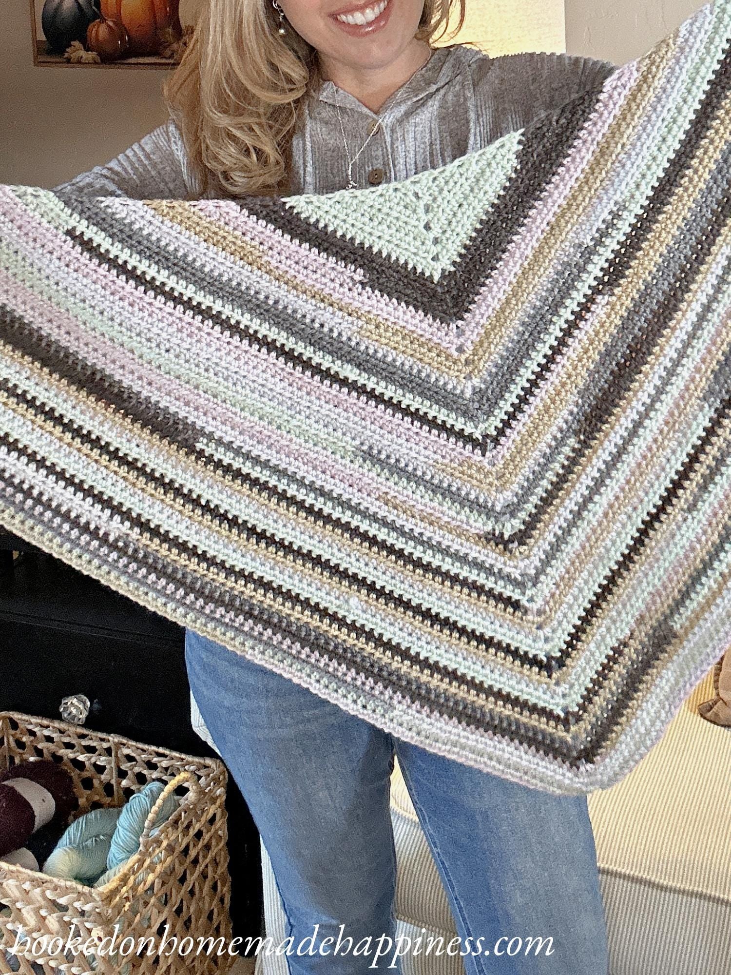 Easy All HDC Triangle Scarf Crochet Pattern