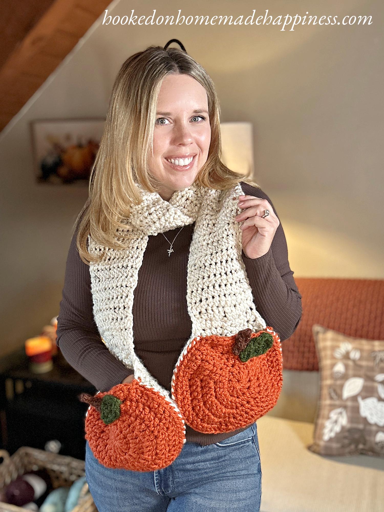 Pumpkin Pocket Scarf Crochet Pattern