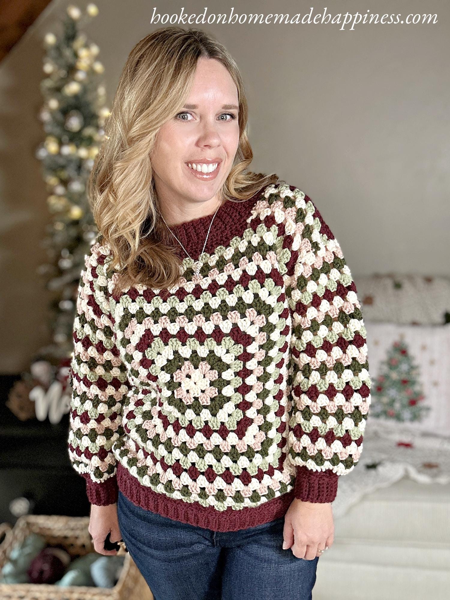 Granny Square Sweater Crochet Pattern