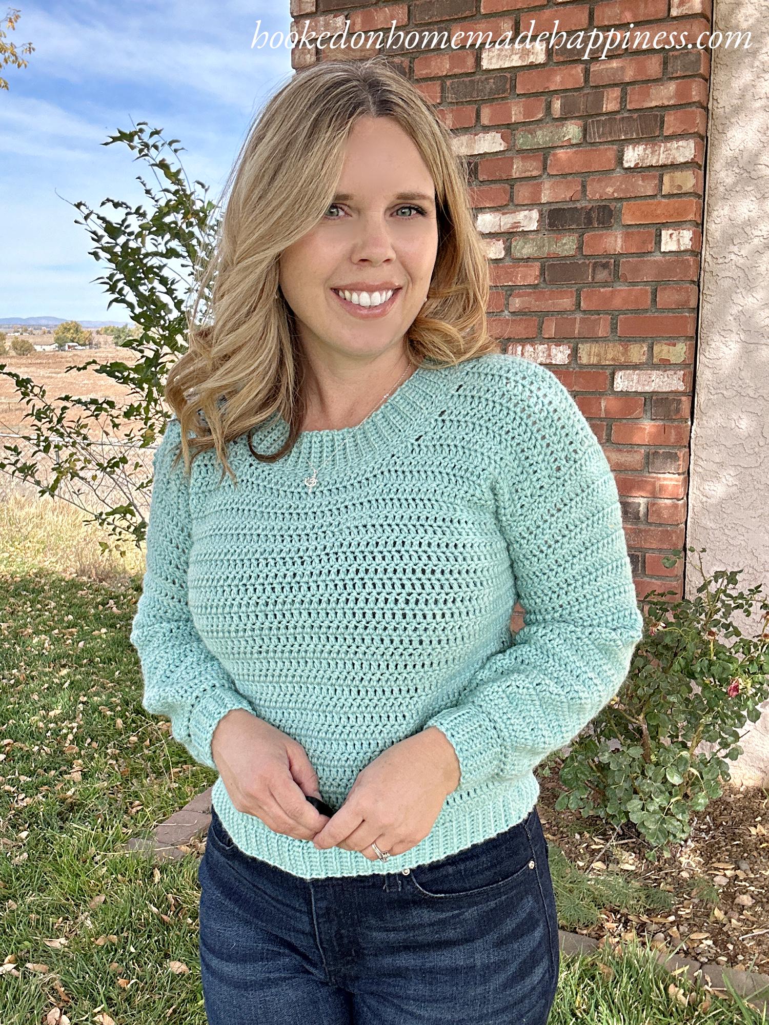 Simple Eyelet Sweater Crochet Pattern