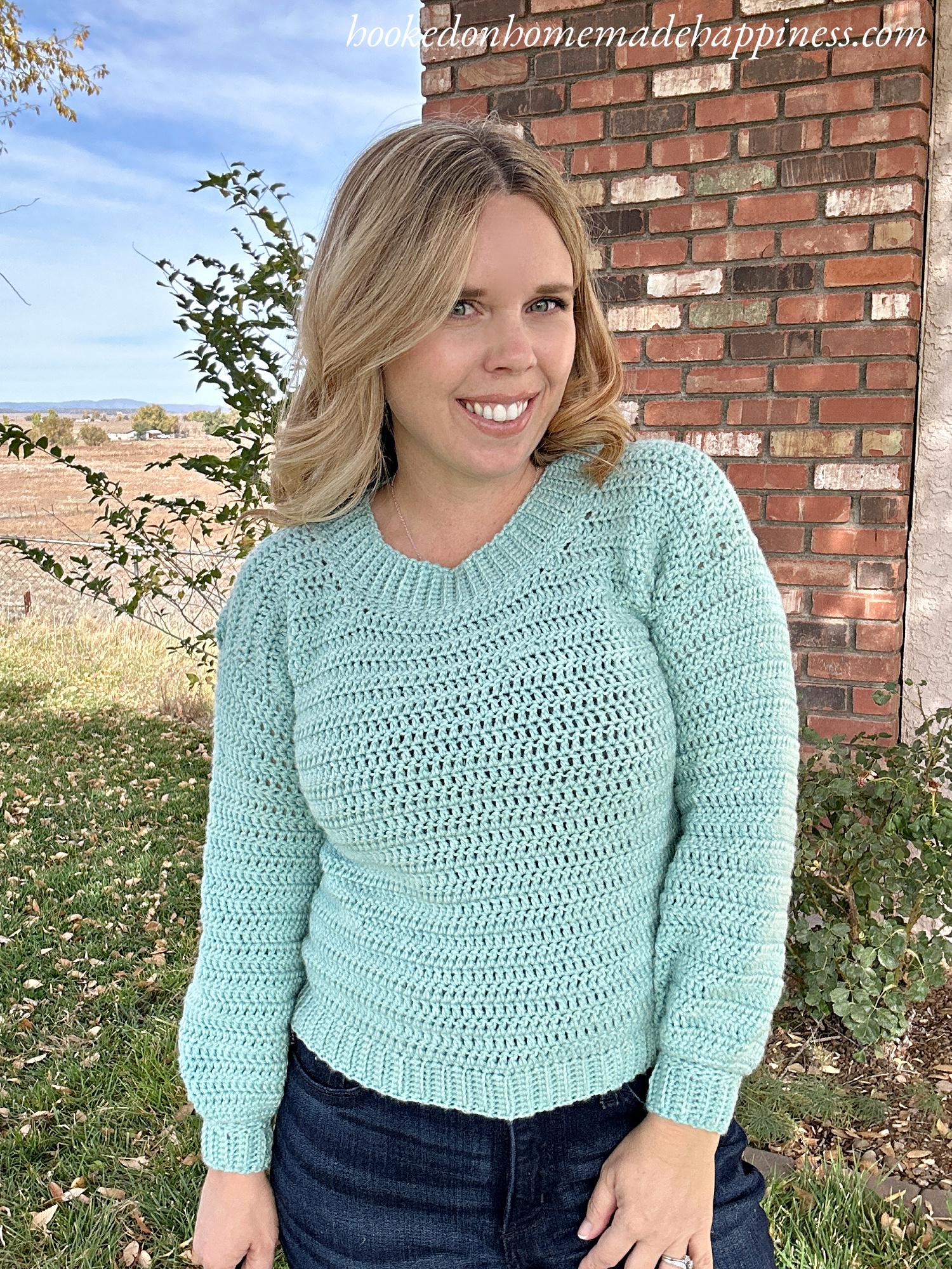 Simple Eyelet Sweater Crochet Pattern