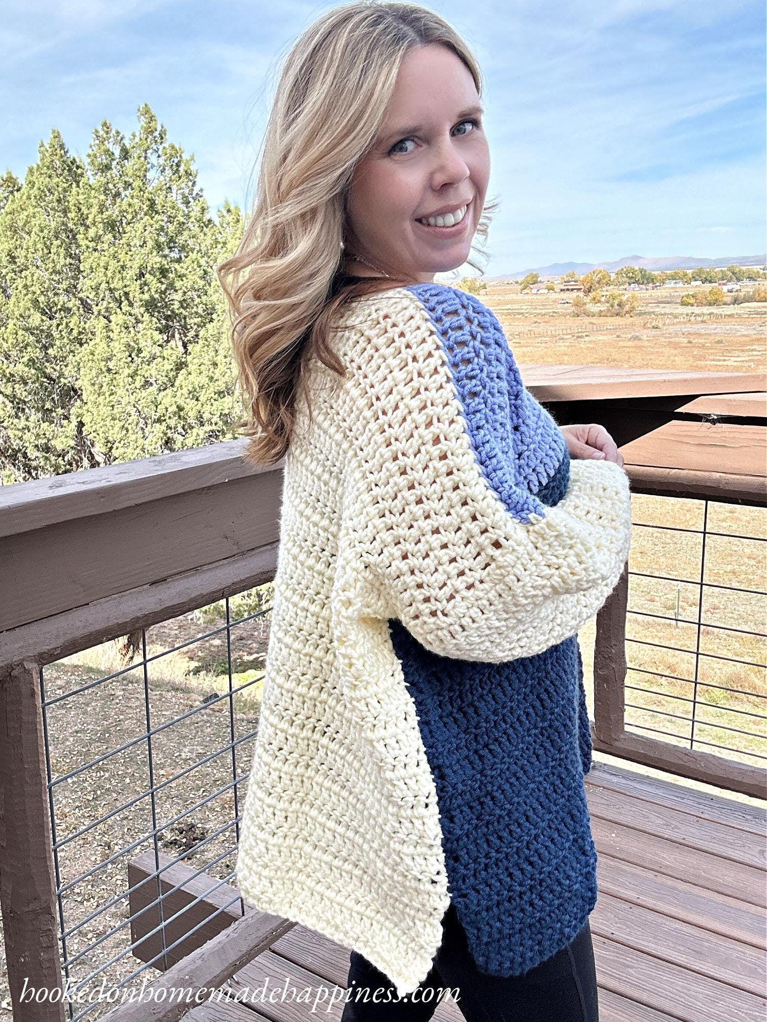 Oversized Color Block Crochet Sweater Pattern