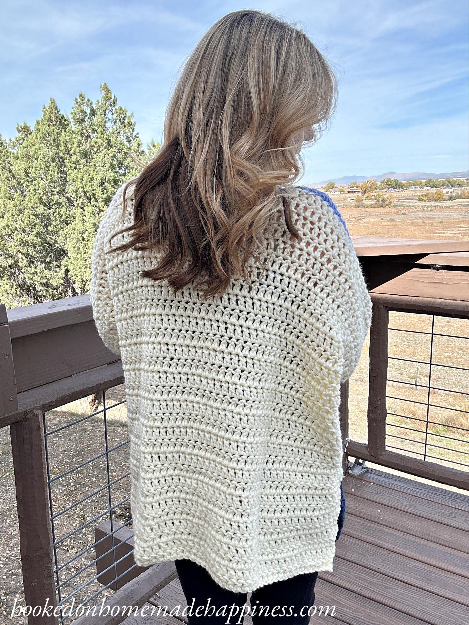 Oversized Color Block Crochet Sweater Pattern