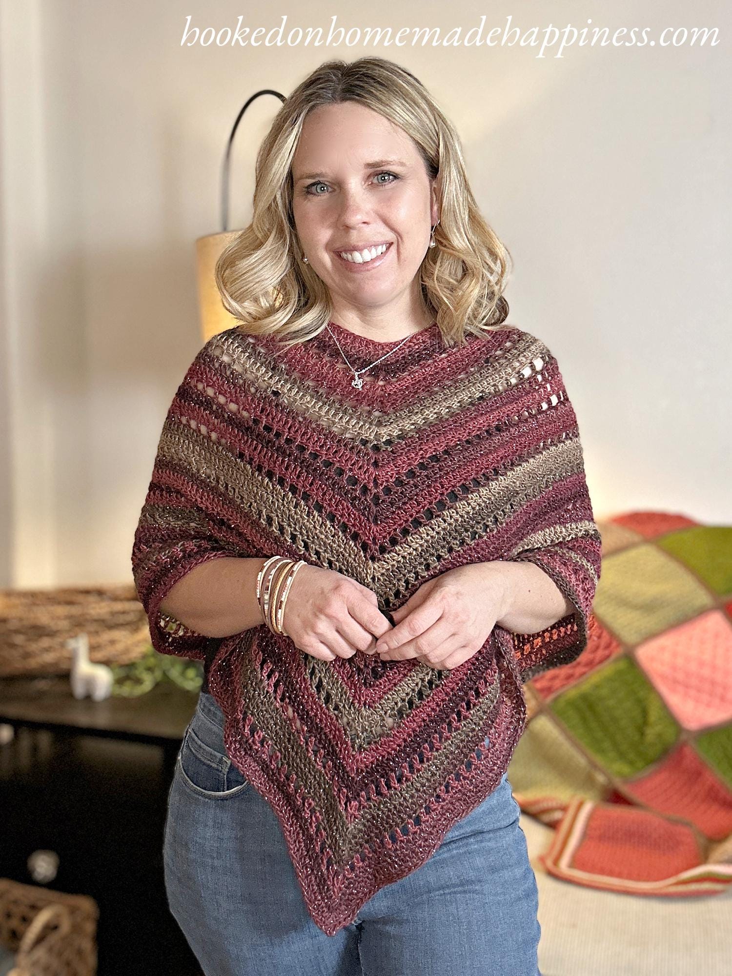 Simple Eyelet Poncho Crochet Pattern