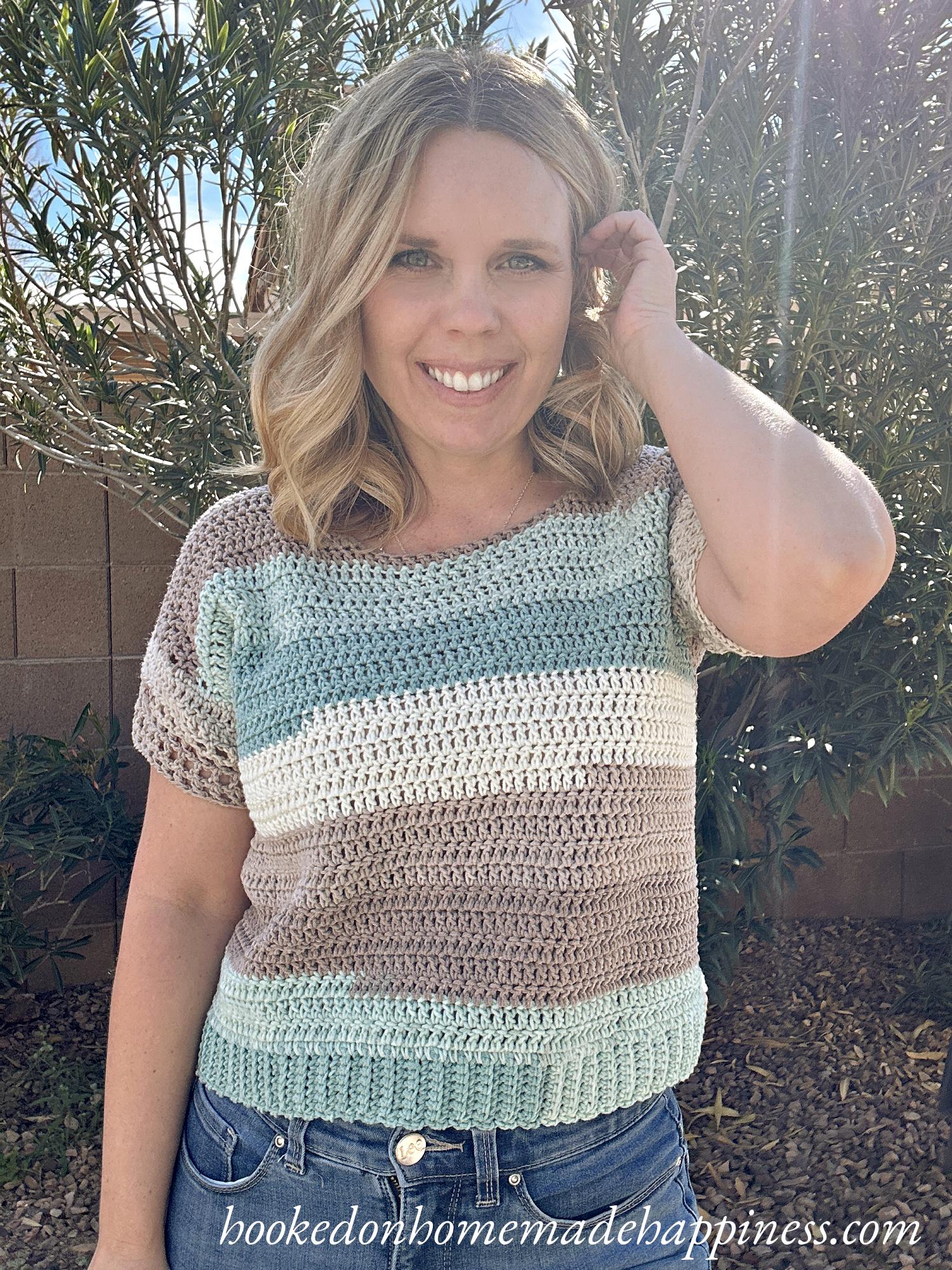 Simple Eyelet Tee Crochet Pattern