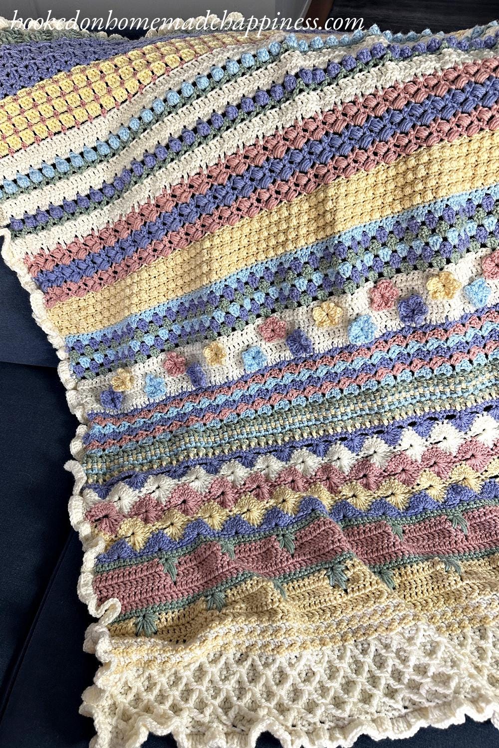 Stitch Sampler Scrapghan Blanket Crochet Pattern