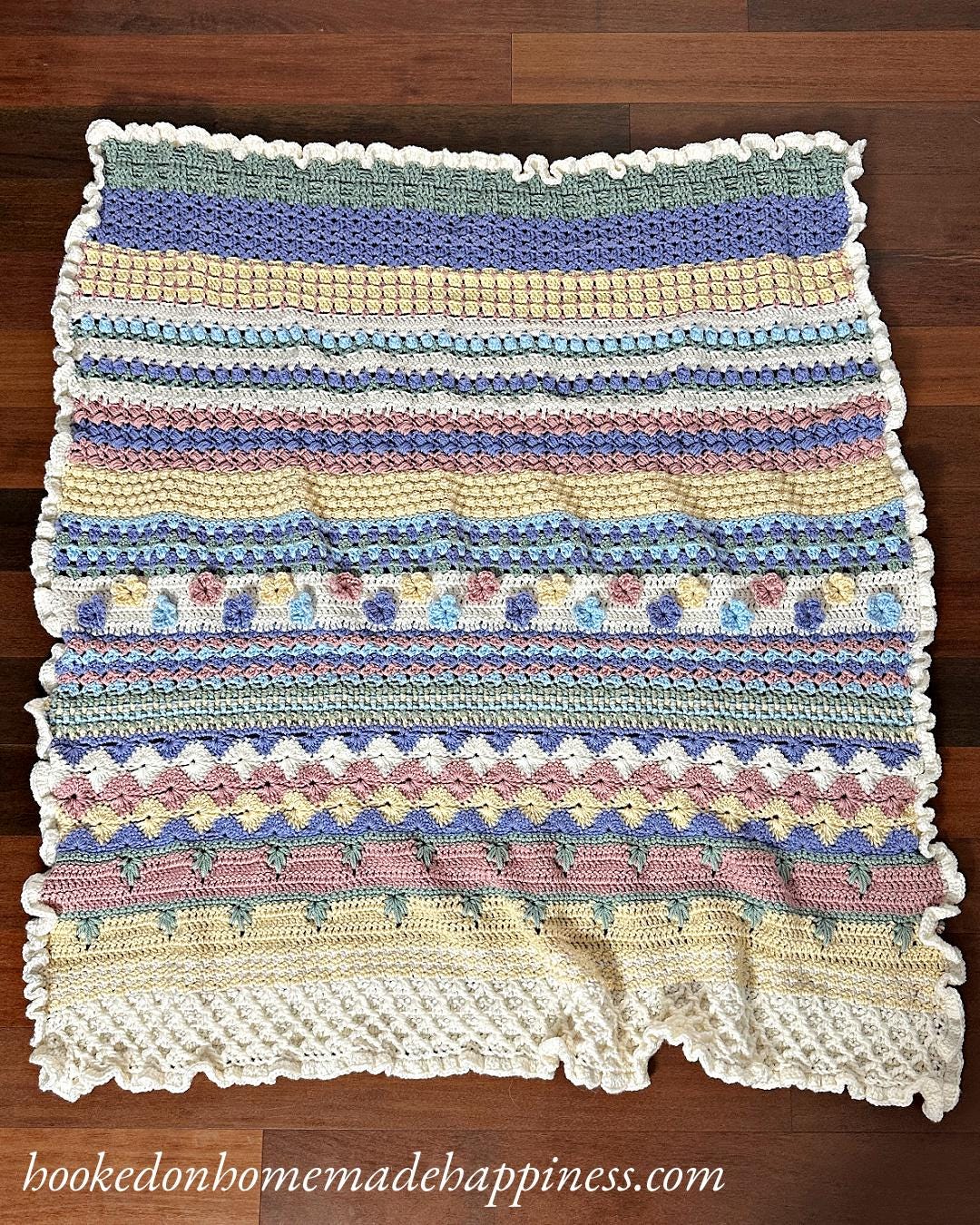 Stitch Sampler Scrapghan Blanket Crochet Pattern