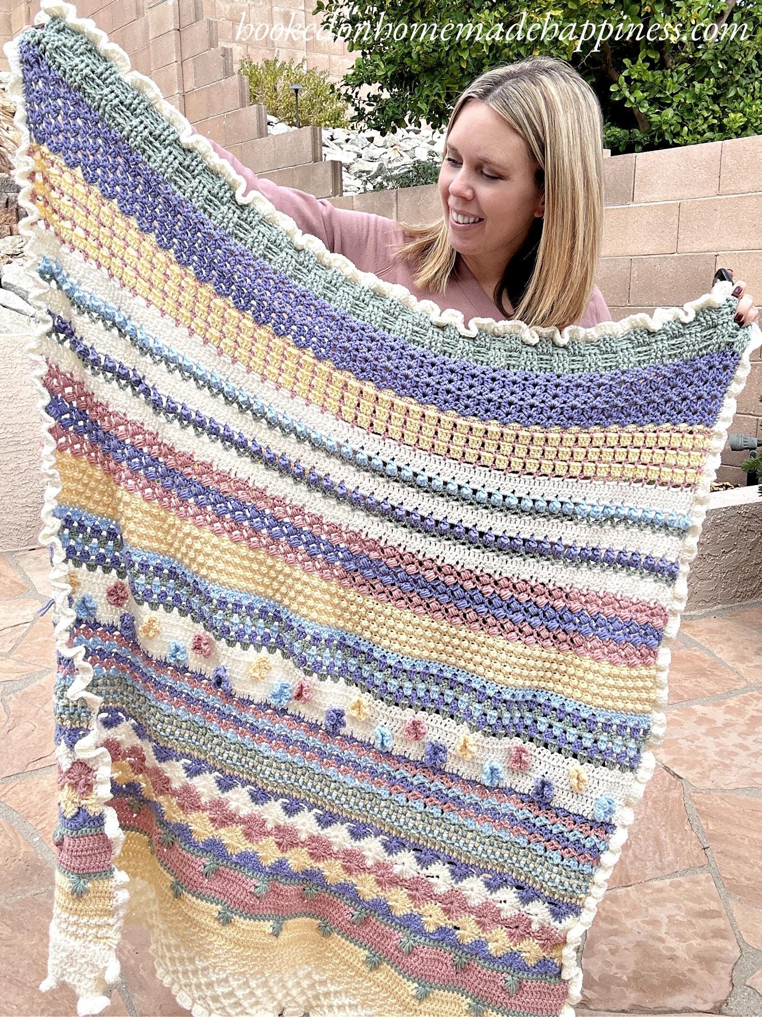 Stitch Sampler Scrapghan Blanket Crochet Pattern