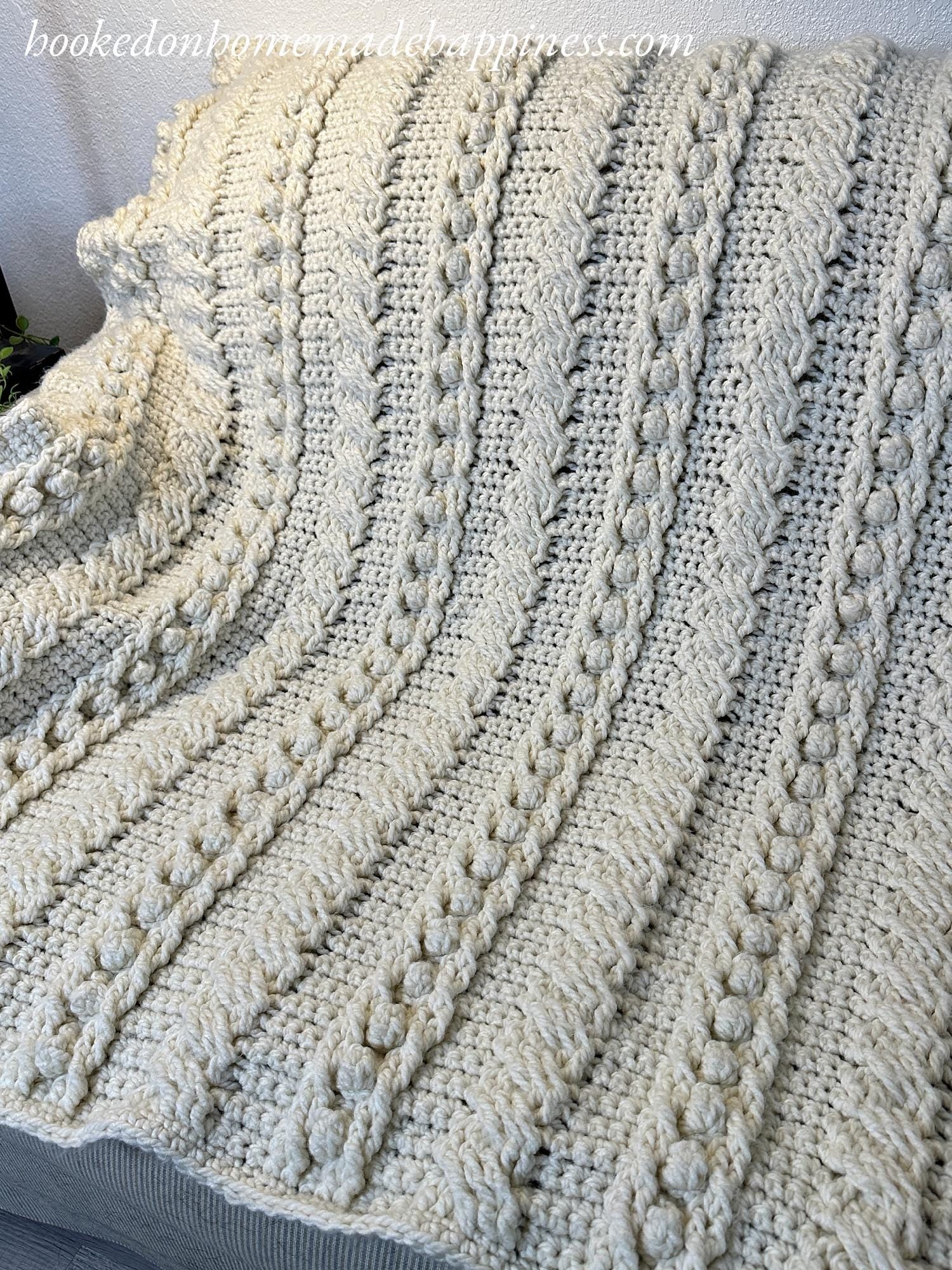 Crochet Cable Blanket Crochet Pattern