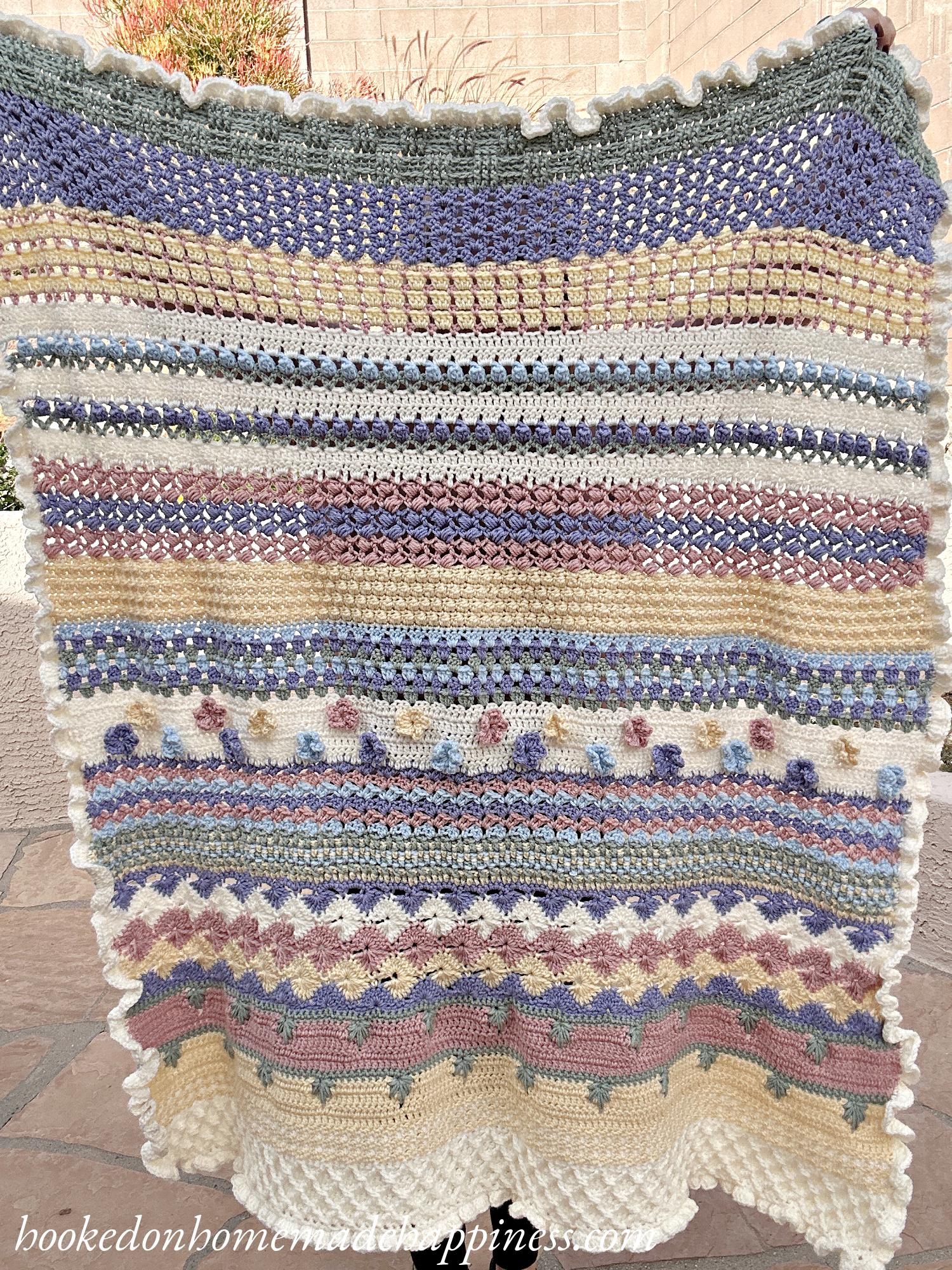 Stitch Sampler Scrapghan Blanket Crochet Pattern