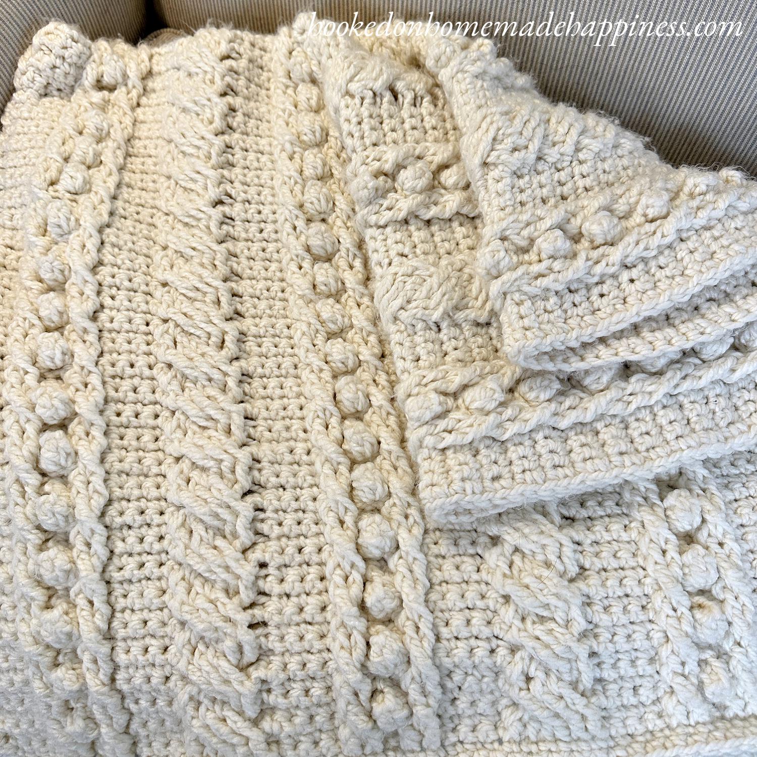 Crochet Cable Blanket Crochet Pattern
