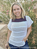 Simple Eyelet Blouse Crochet Pattern