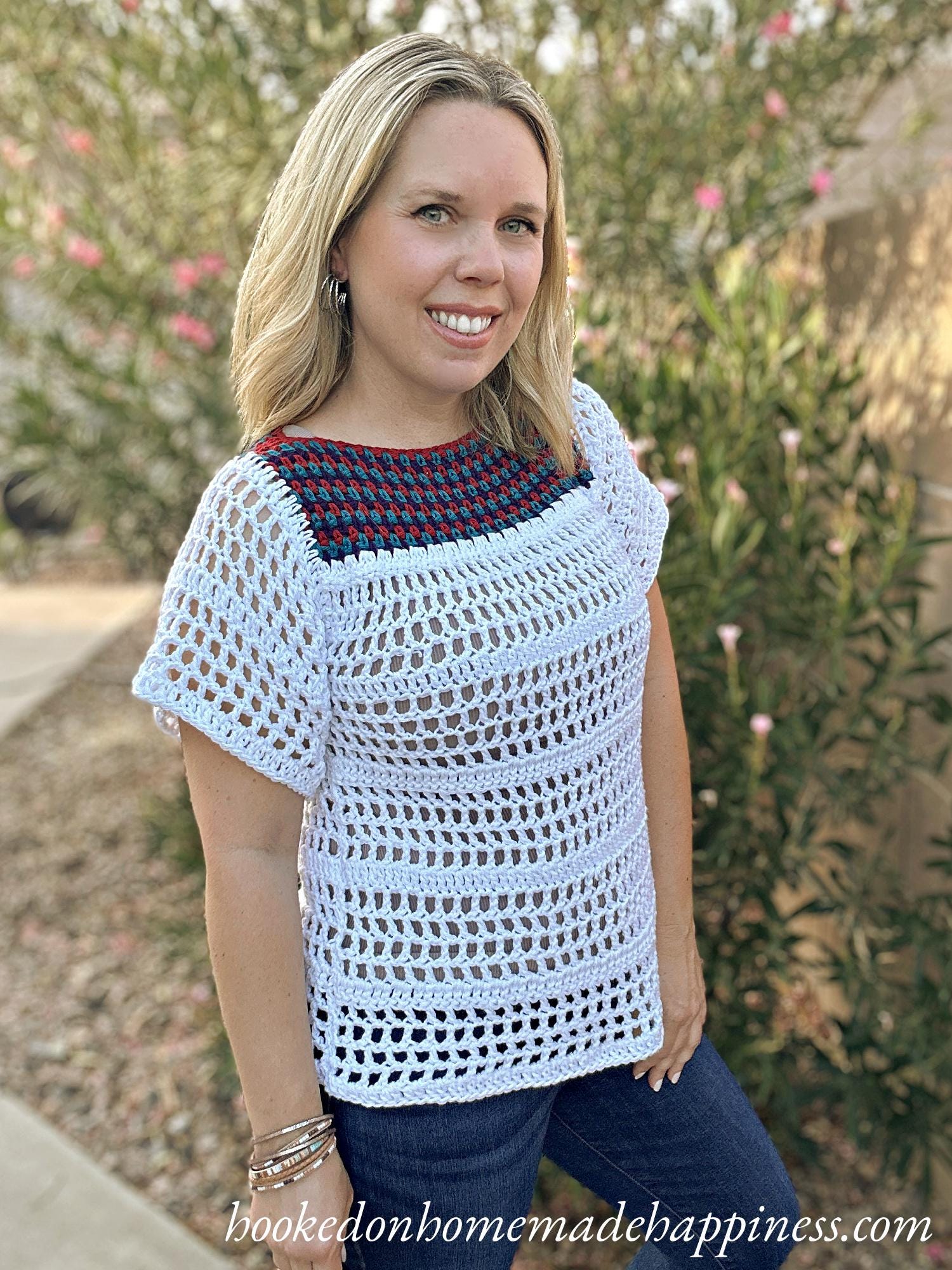 Simple Eyelet Blouse Crochet Pattern
