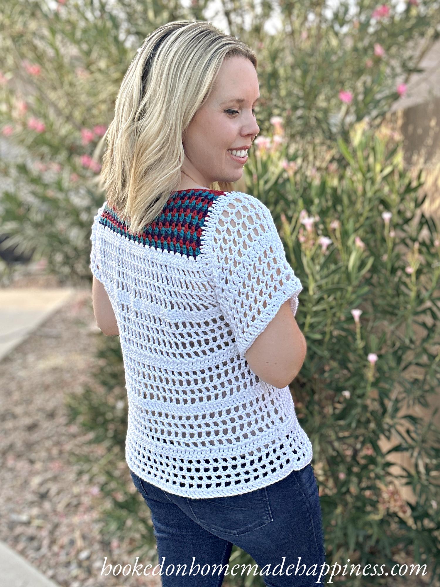 Simple Eyelet Blouse Crochet Pattern
