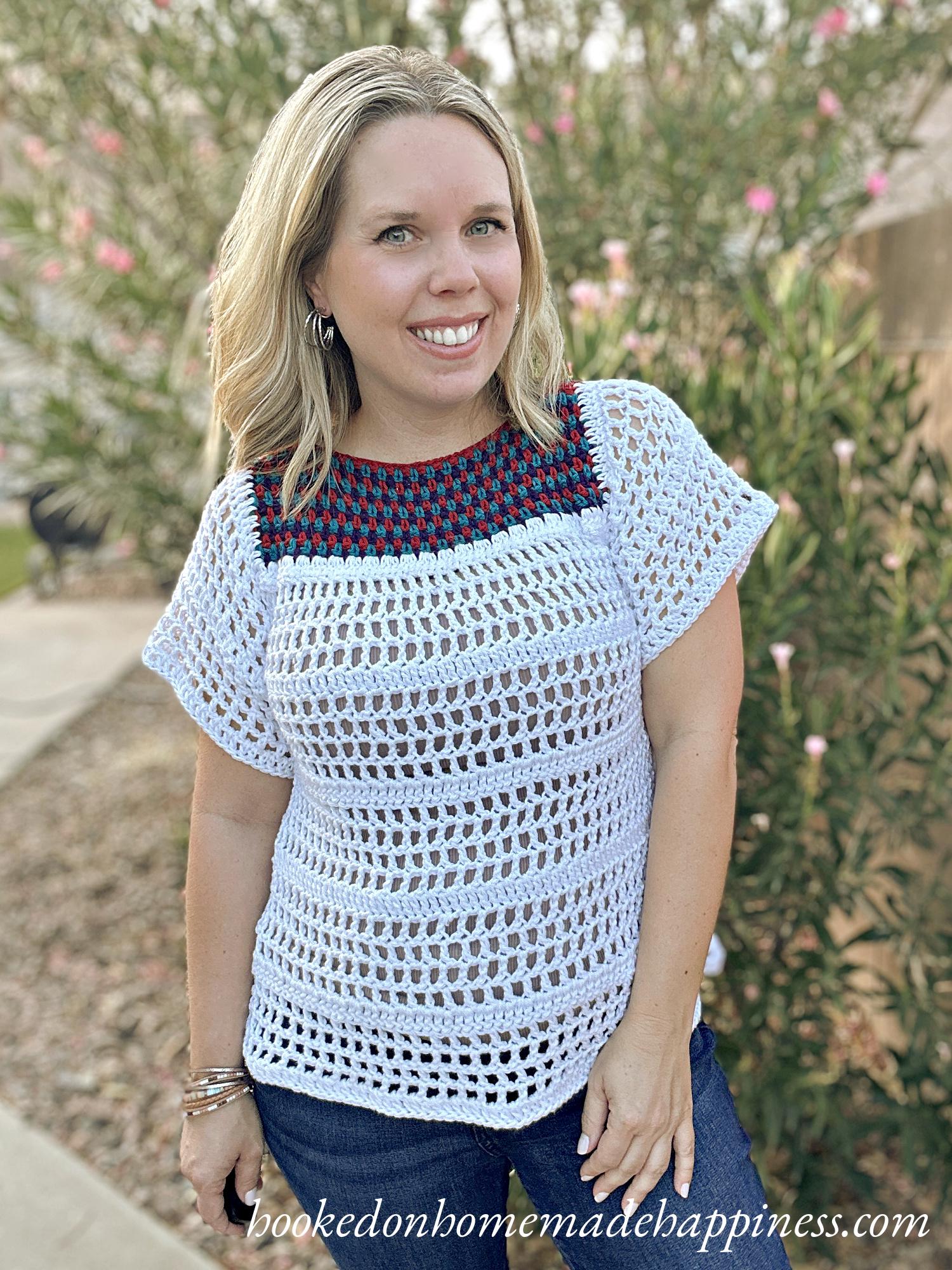 Simple Eyelet Blouse Crochet Pattern