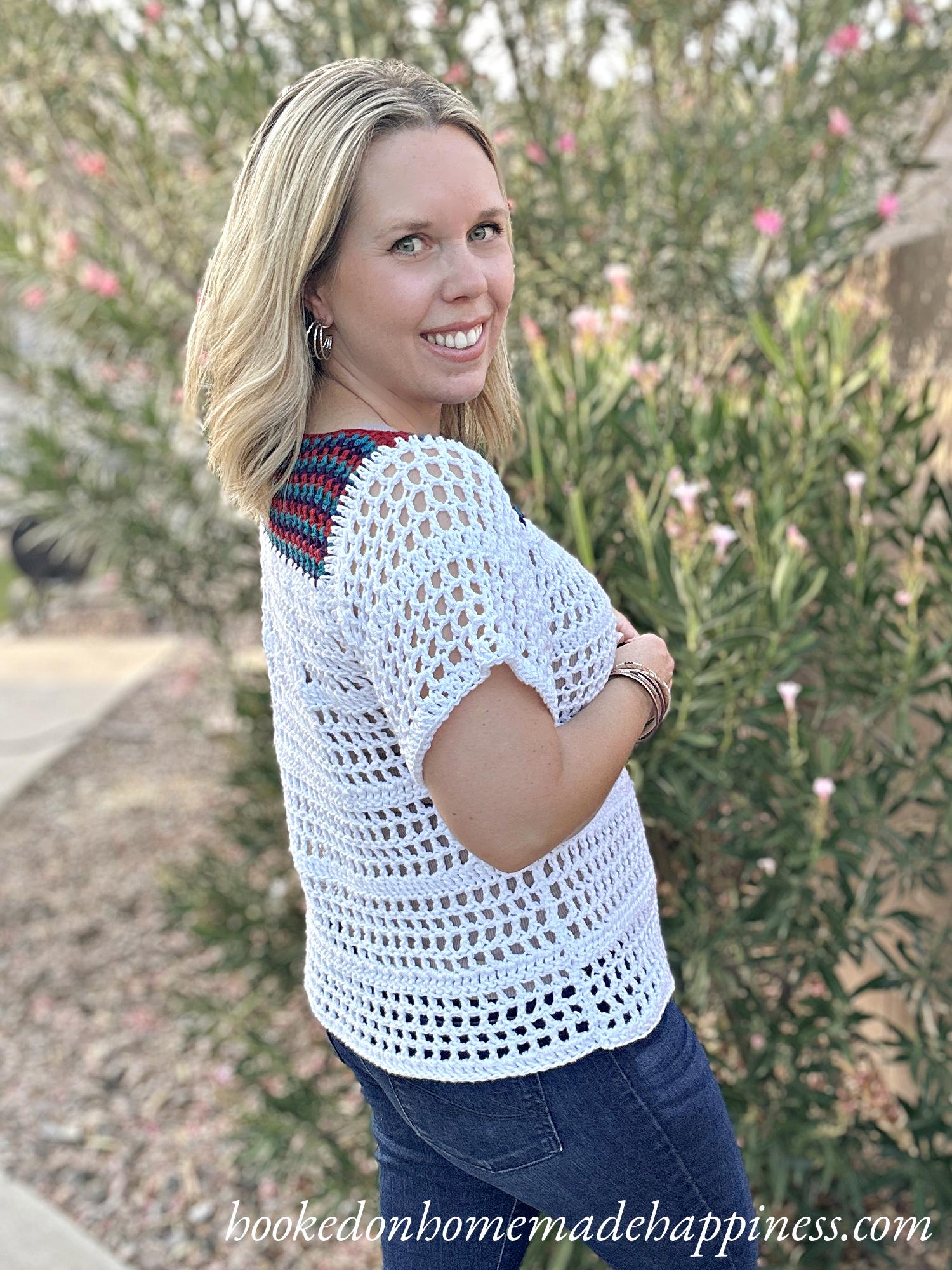 Simple Eyelet Blouse Crochet Pattern