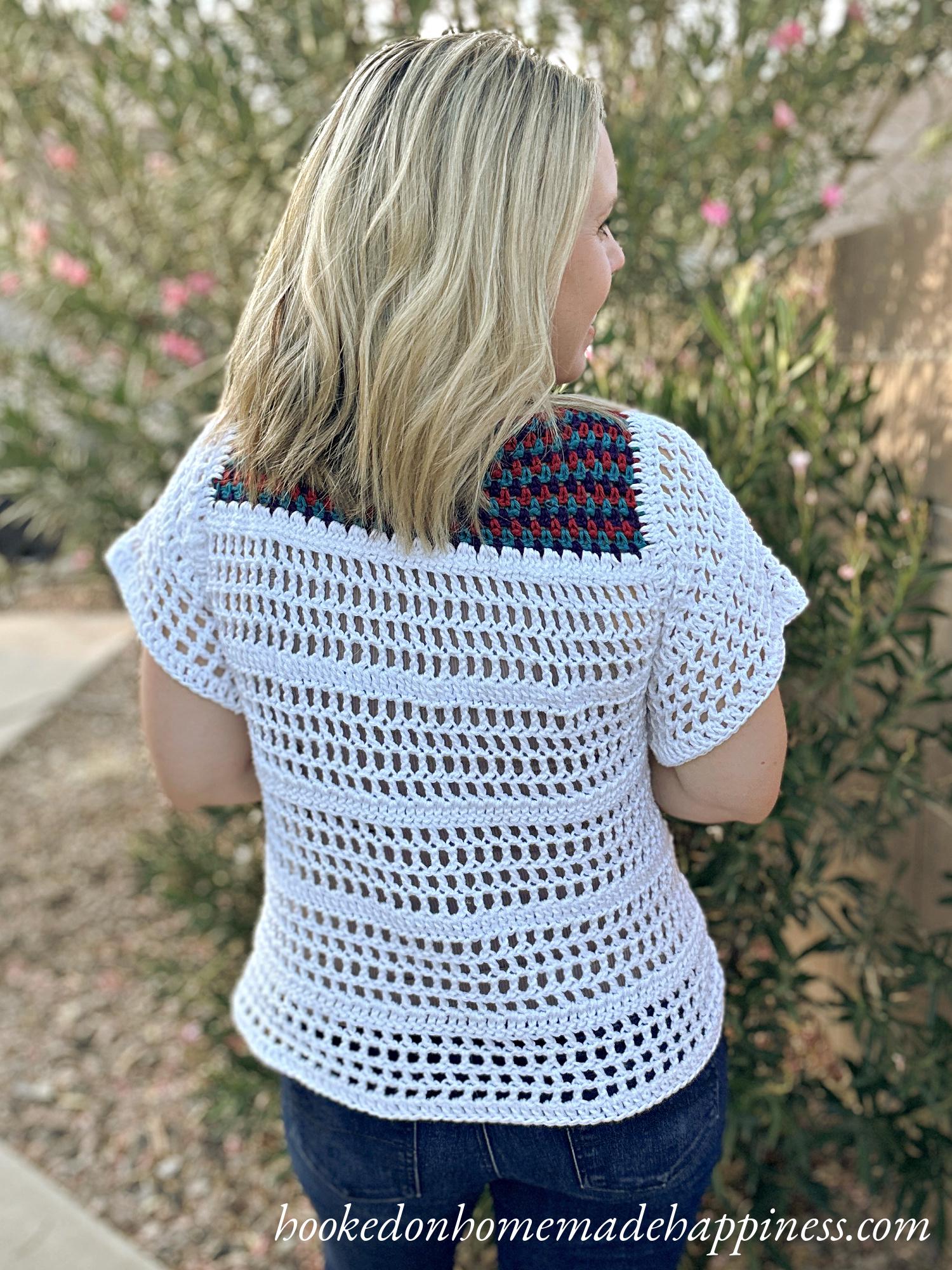 Simple Eyelet Blouse Crochet Pattern
